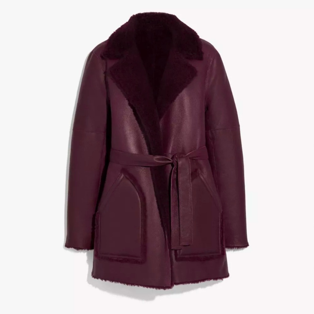 Coach Reversible Shearling Coat With Belt size 2 and 10 available